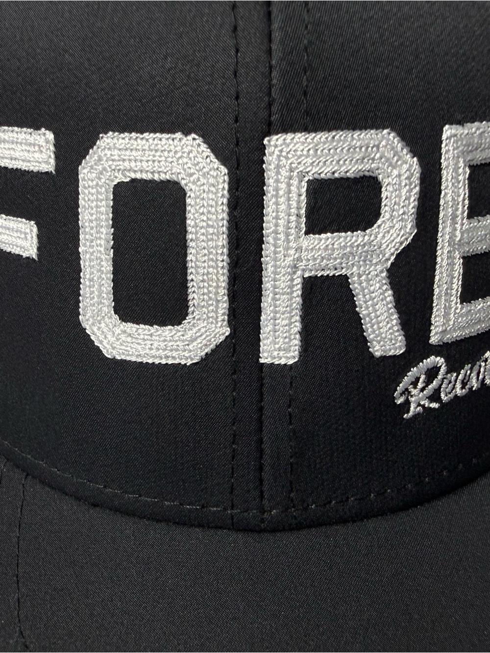 Sport-Tek Black Hat with White "FORE" Embroidery - Picture 6 of 6